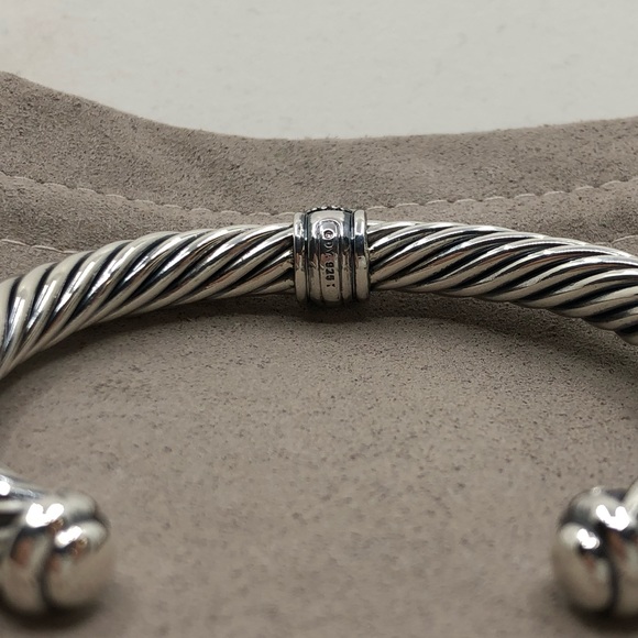 David Yurman Black Diamond Station Cable Cuff 7mm - Picture 6 of 7